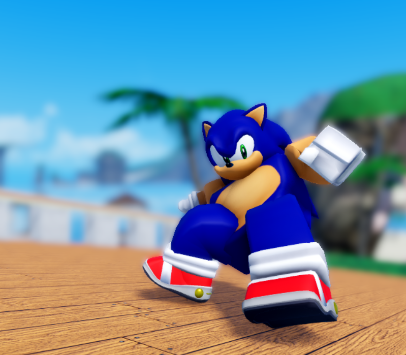 WarheadRBLX's tweet image. Render of new, mesh deformation Sonic and behind him is a stage that definitely doesn't exist (not a leak (real))