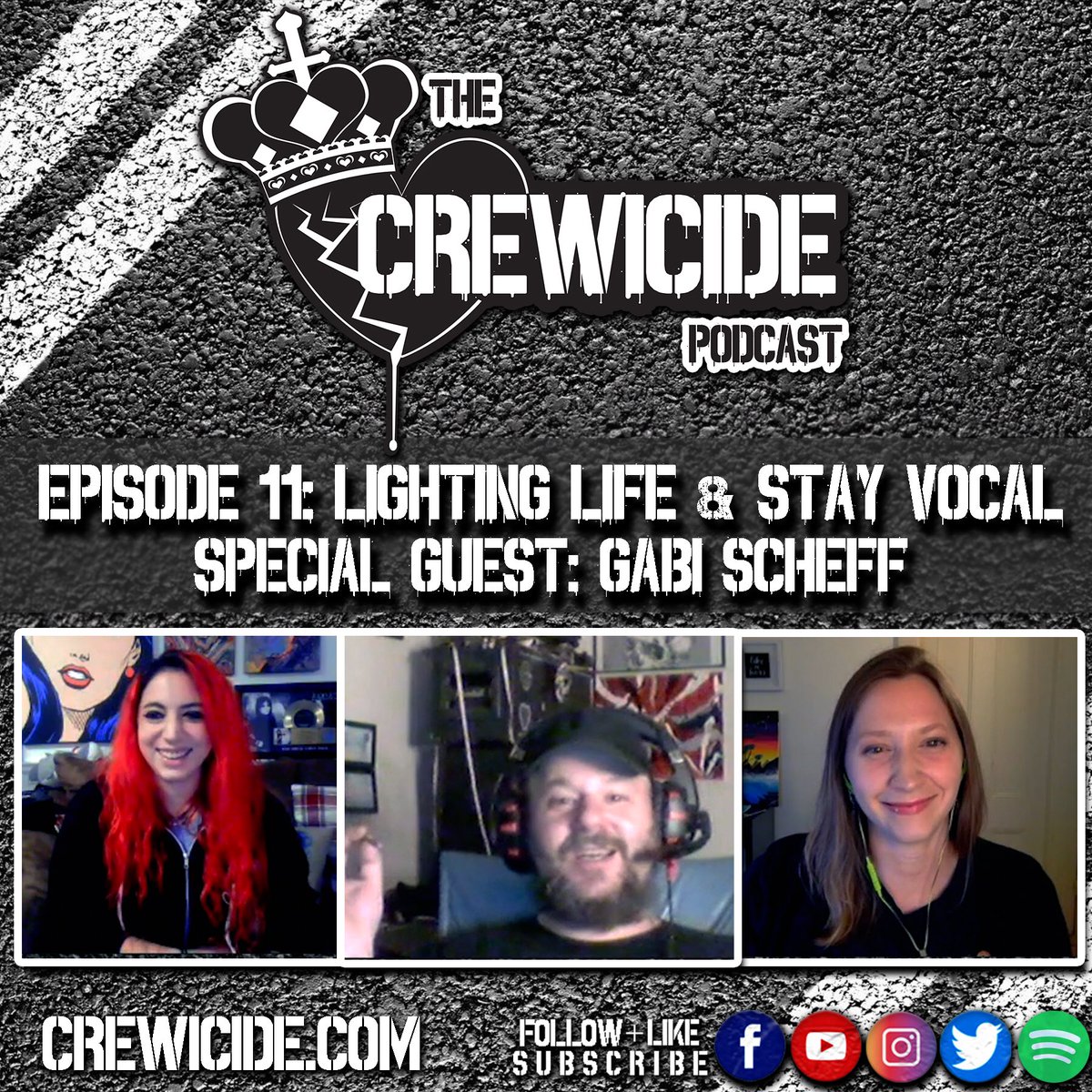 AnnieStoic's tweet image. A new episode of #TheCrewicidePodcast is out today with badass lighting designer &amp;amp; my girl, Gabi Scheff! Chatting about lighting, mentors, &amp;amp; working with Stay Vocal (supporting roadies)! 
All the links are on crewicide.com! ☠️🖤☠️ #crewicide #podcast #yourlightinggirls