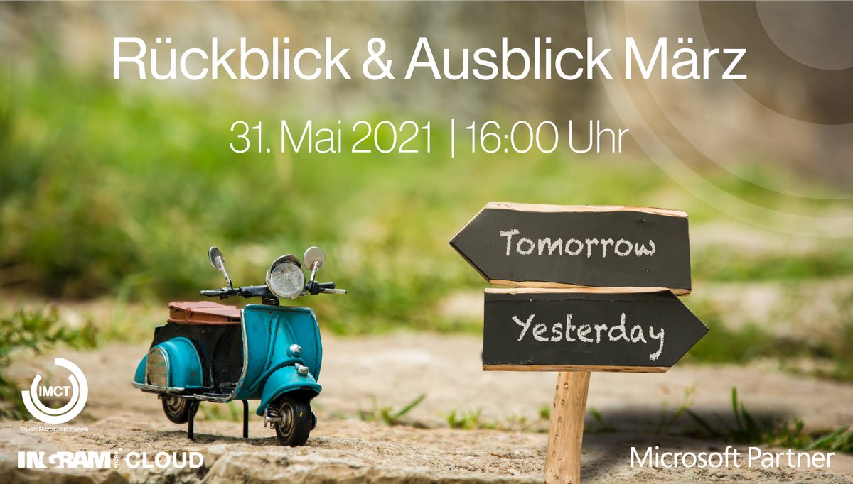 Erhalten Sie in kurzer Form eine Übersicht über das laufende Geschehen bei Ingram Micro Cloud Schweiz.
Gleich anmelden unter: 
ingrammicrocloud.com/ch/de/events/r…

#Trainings  #moreasaservice #powerofmore #ingrammicro #ingrammicrocloud #cloud #IMC #Microsoft #Rückblick #Ausbick #Tomorrow