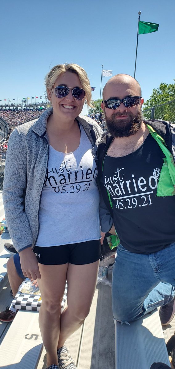 Congratulations Brad and Michelle! Let's celebrate race style! #Indy500 #IMS #ThisIsMay