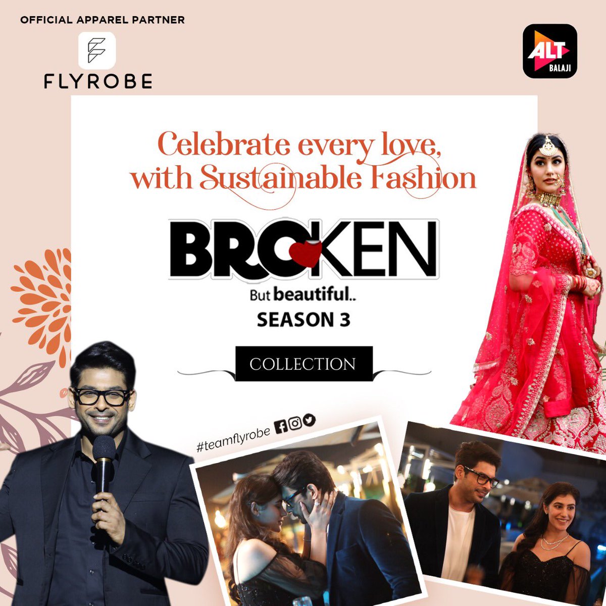 You may be broken, but Flyrobe will make you beautiful. You can rent any outfit that catches your eye and makes you feel a little less broken. Flyrobe is proud to announce the new ‘BROKEN BUT BEAUTIFUL’ collection.”
@altbalaji @ektarkapoor @sidharth_shukla #soniarathi #ehanbhat