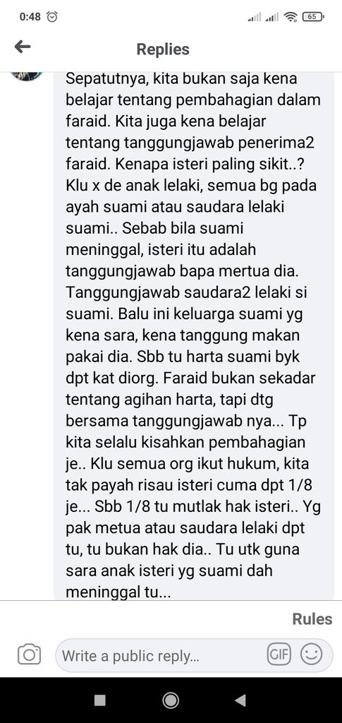 @nurulbalqiesha Betul la apa papa awak cakap. Simpan aset beli rumah kereta dulu. Pastu belajar pasal faraid sekali.