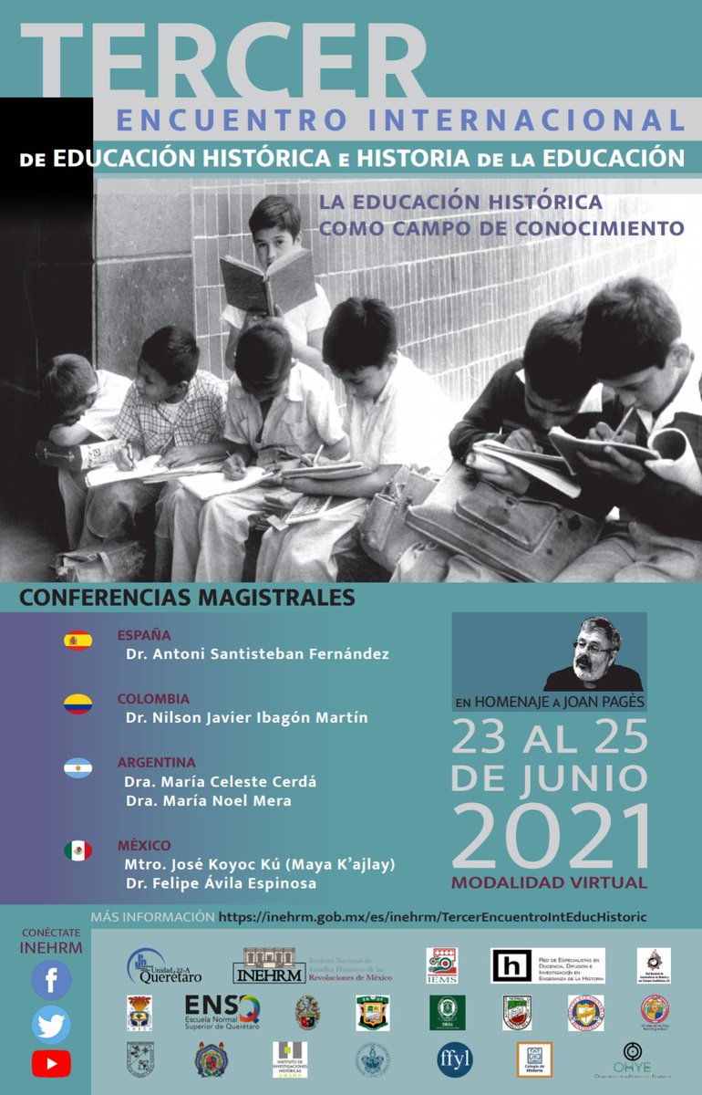 Todo listo para el 3er encuentro de Educación Histórica e Historia se la Educación, que de realiza en homenaje a Joan Pagès (+). <a href="/iih_umsnh/">Instituto de Investigaciones Históricas UMSNH</a> <a href="/UPNqueretaro/">UPN Querétaro</a> <a href="/UPNmx/">UPN Ajusco Mex</a> <a href="/INEHRM/">INEHRM</a> <a href="/BUAPoficial/">BUAP</a> <a href="/UAQmx/">UAQmx</a> pic.x.com/hsIHL6MHe7