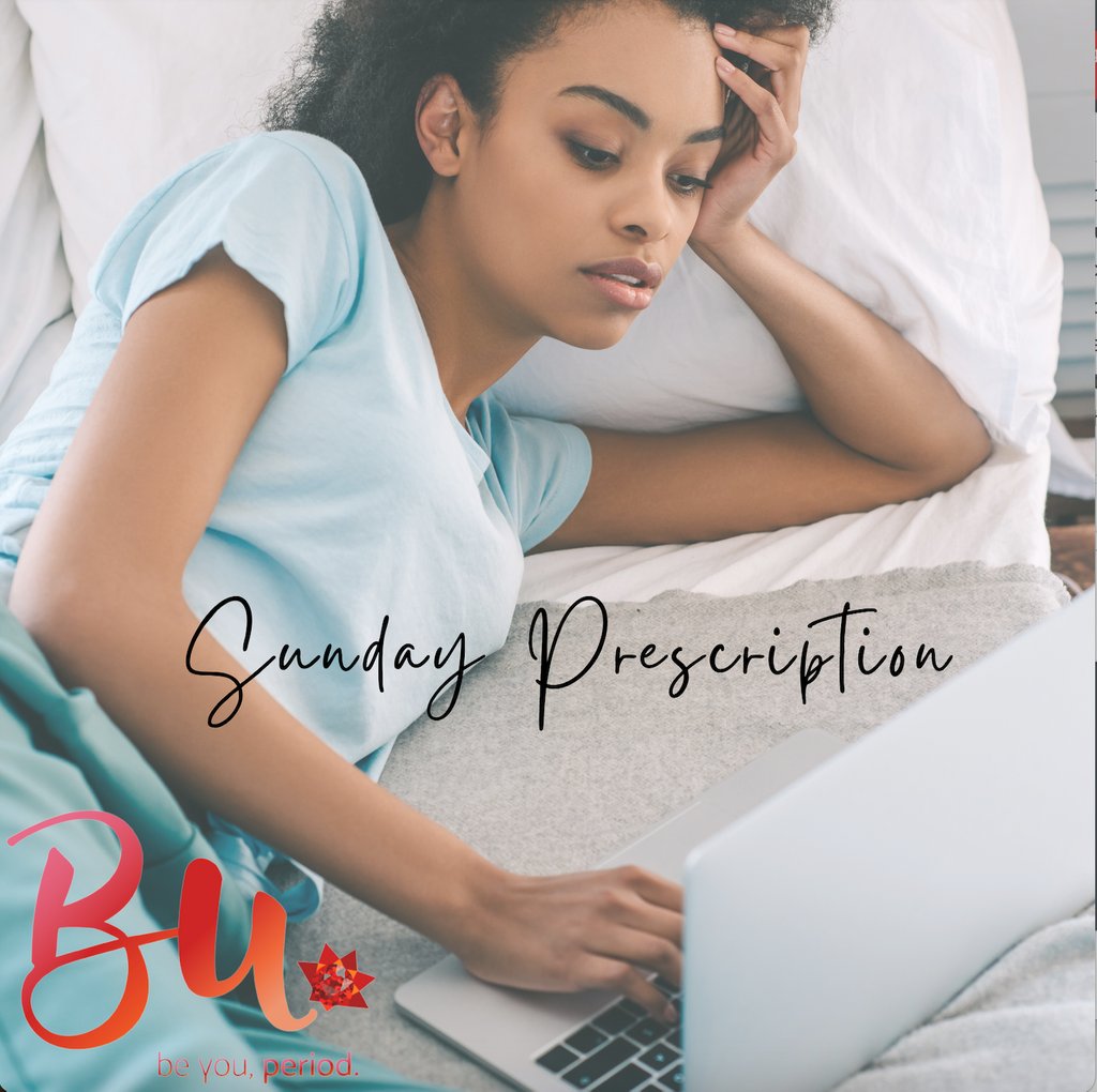 During week 4 of your menstrual cycle (the luteal phase), days 22-28...you may feel a bit feisty, moody, happy, and/or hangry...this would be a great opportunity to sit back eat some dark chocolate with blueberries and binge-watch your favorite Netflix comedies. #BUPeriod
