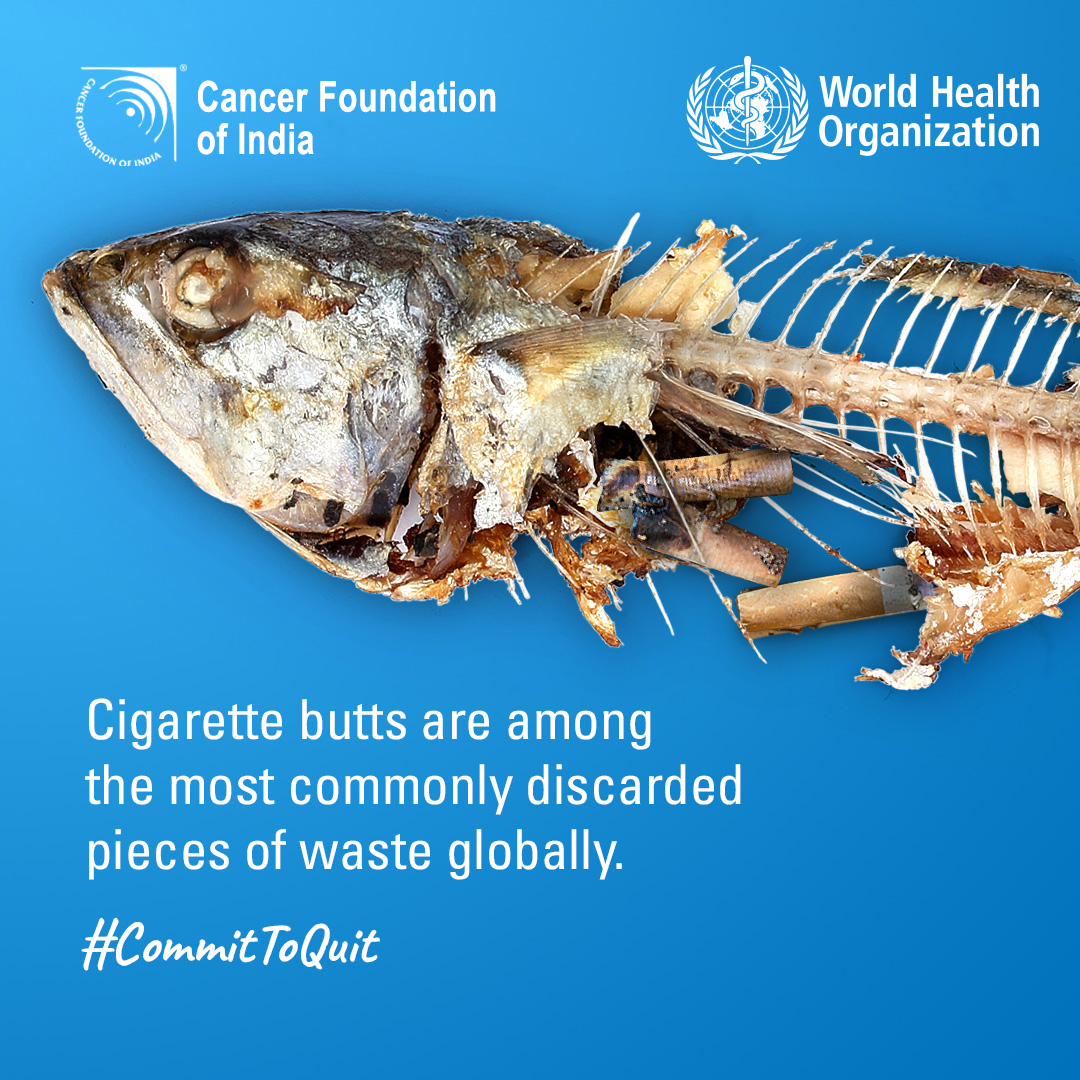 Cancer Foundation of India (@cficancer) on Twitter photo Smoking is not just bad for you, it is bad for the environment too! Tobacco smoke heavily contributes to climate change and cigarettes make up the most common form of waste. Help make the world a better place and #CommitToQuit
#CancerCFI #WorldNoTobaccoDay2021
<a href="/WHO/">World Health Organization (WHO)</a> <a href="/WHOSEARO/">World Health Organization South-East Asia</a> Smoking is not just bad for you, it is bad for the environment too! Tobacco smoke heavily contributes to climate change and cigarettes make up the most common form of waste. Help make the world a better place and #CommitToQuit
#CancerCFI #WorldNoTobaccoDay2021
<a href="/WHO/">World Health Organization (WHO)</a> <a href="/WHOSEARO/">World Health Organization South-East Asia</a>