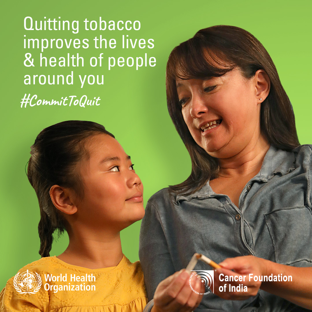 Cancer Foundation of India (@cficancer) on Twitter photo Non-smokers exposed to secondhand smoke risk developing lung cancers. It only takes a small change to protect those around you. Be responsible and #CommitToQuit today.
#CancerCFI #CommitToQuit #WorldNoTobaccoDay2021 <a href="/WHO/">World Health Organization (WHO)</a> <a href="/WHOSEARO/">World Health Organization South-East Asia</a> <a href="/AmericanCancer/">American Cancer Society</a> <a href="/uicc/">Union for International #CancerControl</a> Non-smokers exposed to secondhand smoke risk developing lung cancers. It only takes a small change to protect those around you. Be responsible and #CommitToQuit today.
#CancerCFI #CommitToQuit #WorldNoTobaccoDay2021 <a href="/WHO/">World Health Organization (WHO)</a> <a href="/WHOSEARO/">World Health Organization South-East Asia</a> <a href="/AmericanCancer/">American Cancer Society</a> <a href="/uicc/">Union for International #CancerControl</a>