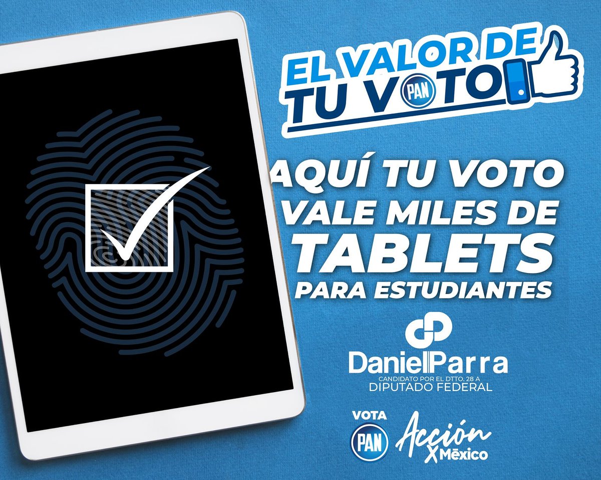 DanielParraOfic's tweet photo. Vota este 6 de junio por las propuestas. #GestionesQueCambianVidas
#VotaPAN💙 https://t.co/NCyXawj7aN