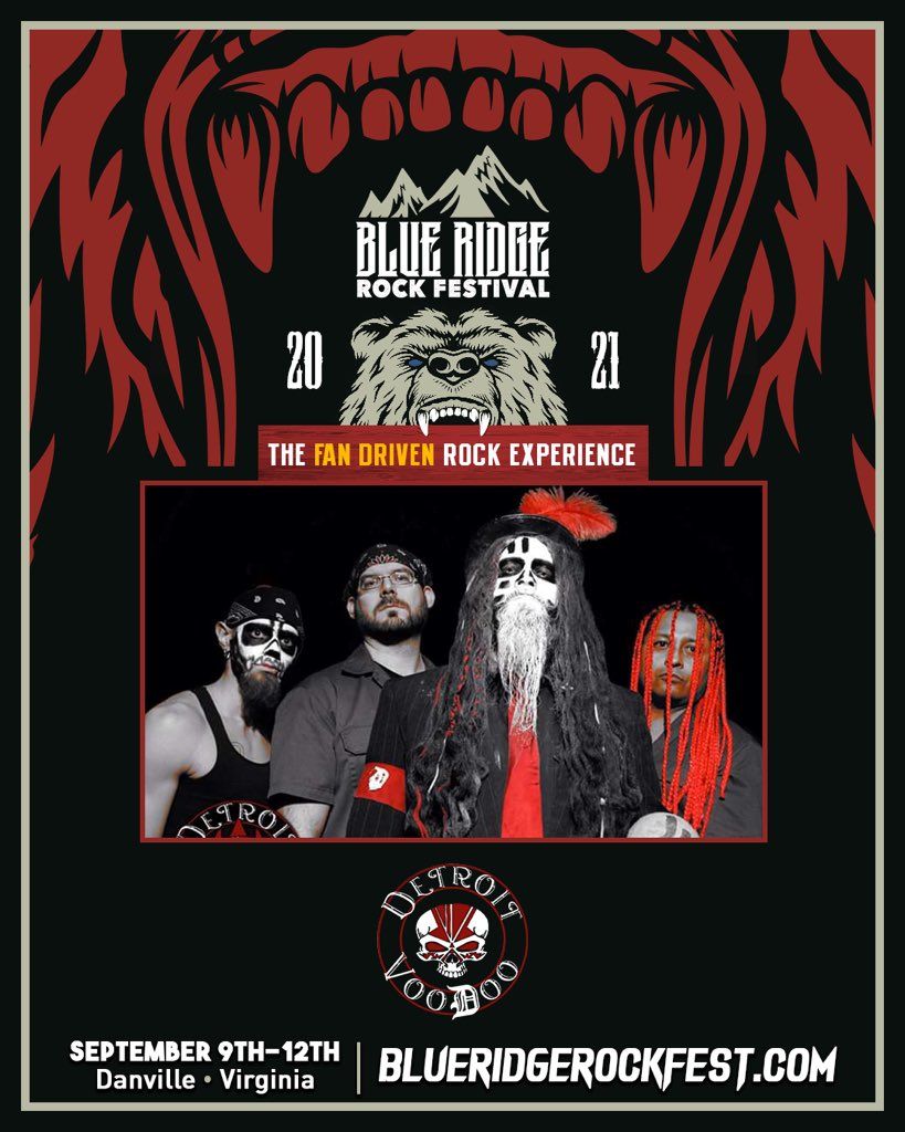 detroitvoodoo's tweet photo. We will be playing at @BlueRidgeRock 2021 down in Danville, Virginia this September 9th-12th!🔥

A huge thanks to the Blue Ridge Family for having us out. We’ll see you in September, Virginia!💙
- Detroit Voodoo
🎶🤘🏻💀🎵

Tickets:🎫👉🏻 https://t.co/RieyCw5WH6

#BRRF #VA #DV #Music https://t.co/umKJ81kzwX