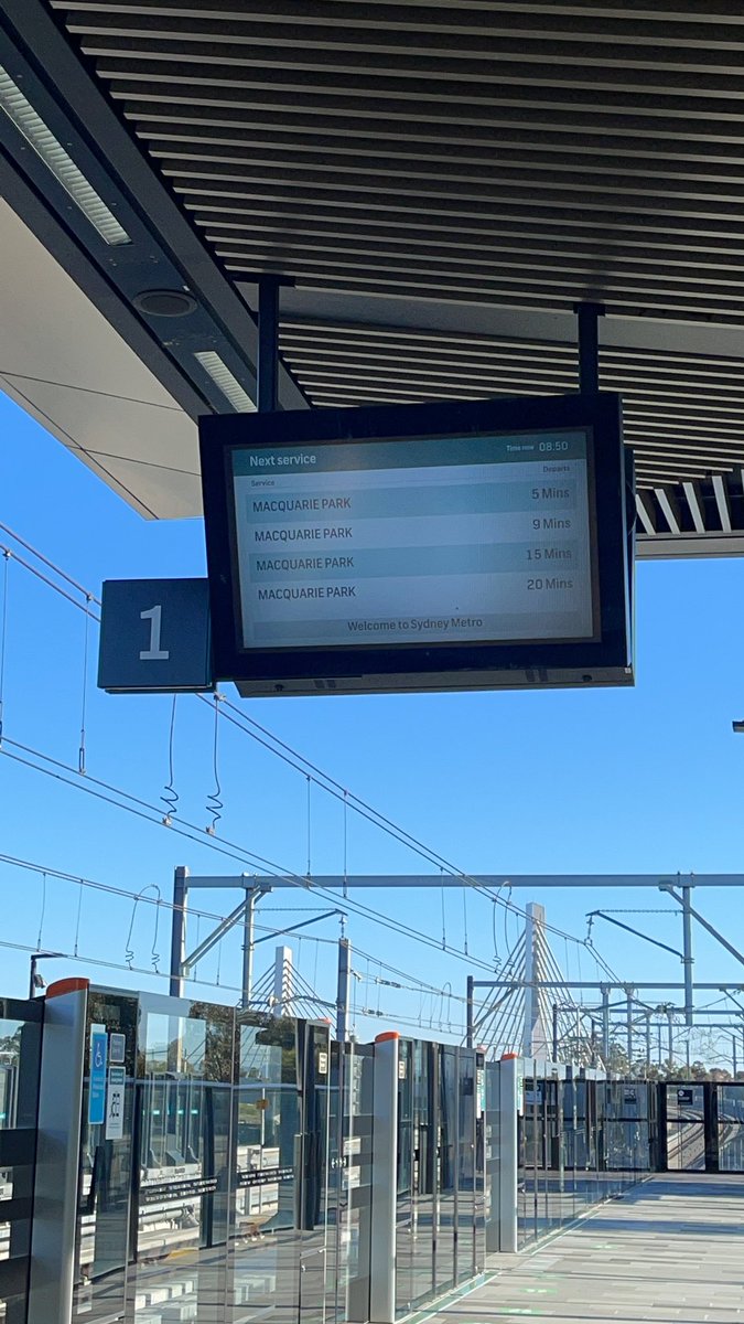 SydneyMetroIIWT's tweet photo. The metro is still broken - trains stop at Macquarie Park. https://t.co/hX7FOQzOp3