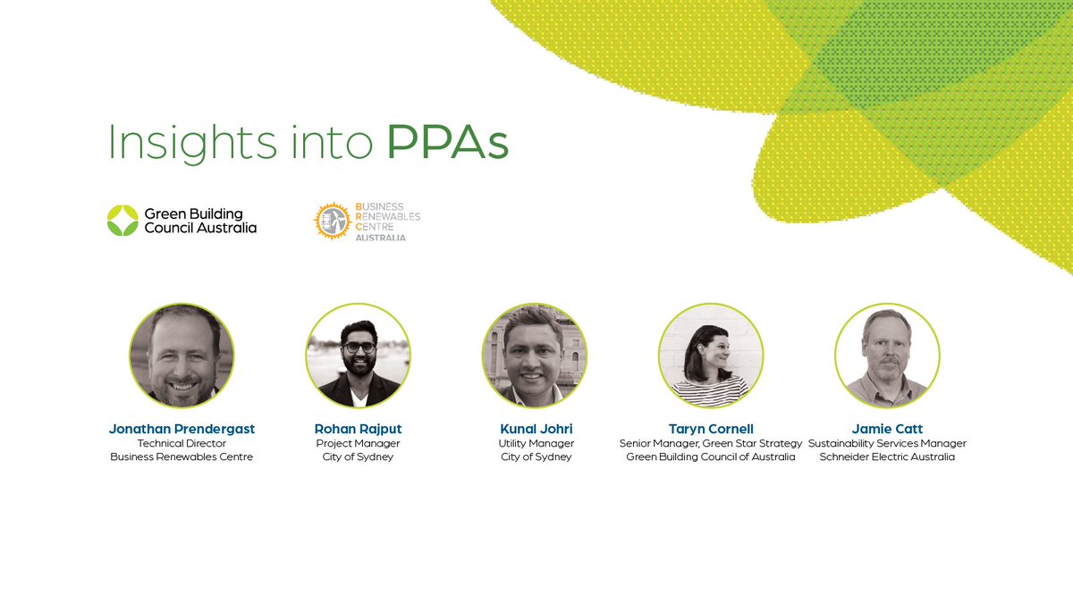 BRC-A tweet
<a href="/gbcaus/">Green Building Council of Australia</a> &amp; <a href="/BRC_AU/">Business Renewables Centre Australia</a> Insights into PPAs Webinar👉Wed 2 Jun 2021 register lnkd.in/gRrAt2e join Tech Director @JonathanPrender &amp; panel as they explore leading #PPA examples, lessons learnt &amp; what's on the horizon for the AUS market #greenbuildings #renewableenergy
