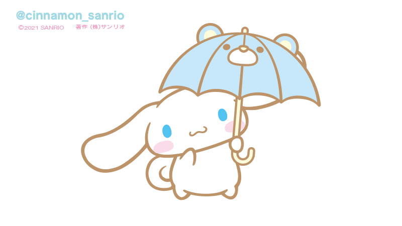 umbrella no humans white background :3 rabbit simple background holding  illustration images