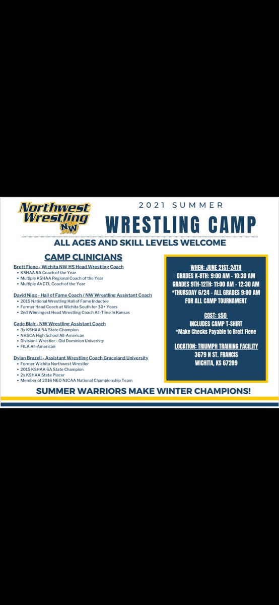 dbraz57's tweet photo. ‼️Great opportunity for youth wrestling ‼️ https://t.co/Ae7dI7cN0w