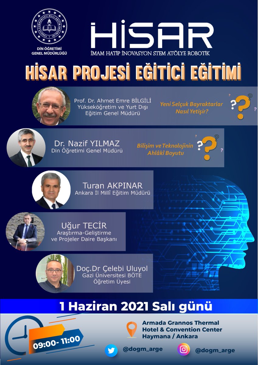 Hisar Projesi 2. Hafta açılış programı 

Değerli konuklarımızla 
2. hafta
31 Mayıs - 4 Haziran 
Eğitici Eğitimi başlıyor...

#hisarprojesi
<a href="/aebilgili/">Ahmet Emre Bilgili</a>
@CelebiUluyol 
<a href="/turanakpinar/">Turan AKPINAR</a> 
<a href="/ugur_tecir/">Uğur Tecir</a>
<a href="/yilmaznazif/">Nazif Yılmaz</a>
<a href="/meb_dinogretimi/">MEB Din Öğretimi Genel Müdürlüğü</a>