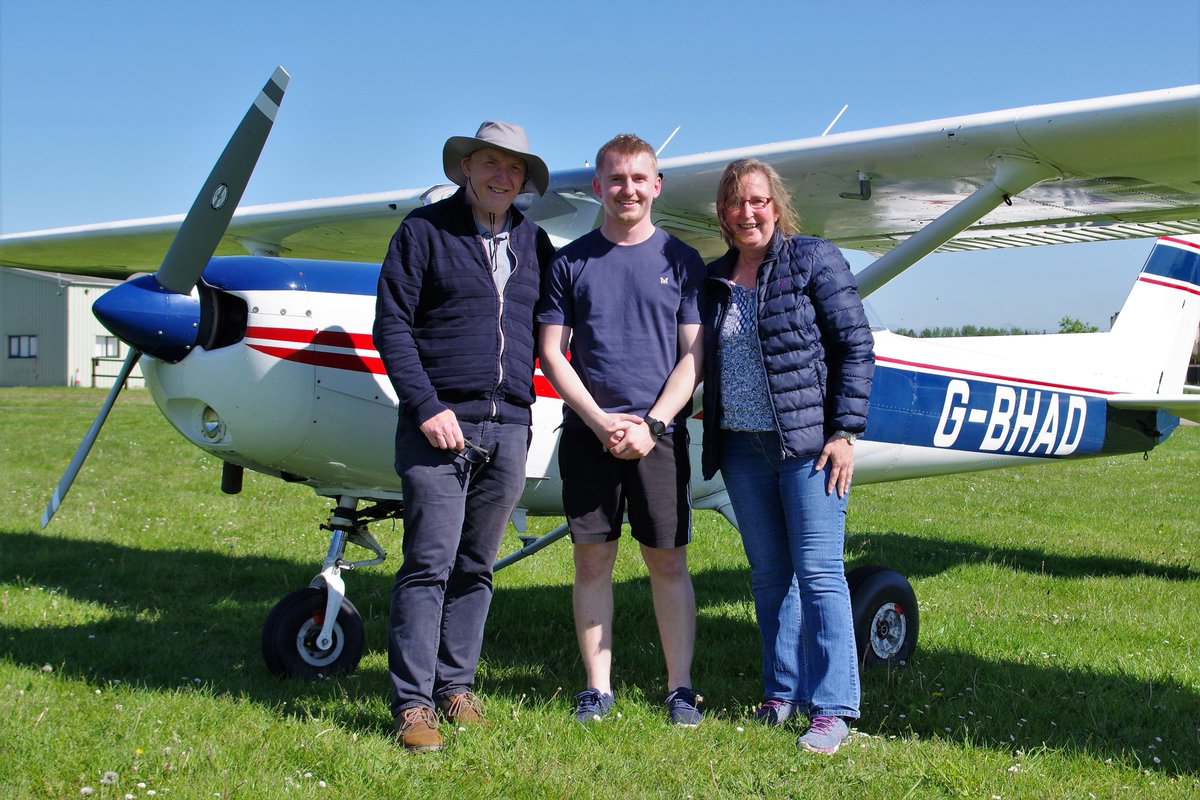 OldBuckAeroClub's tweet photo. ☀️A Sunny Sunday here at Old Buck Aero Club today and a memorable one for Thomas who completed his first solo flight. Well done Thomas....and the family there to watch and enjoy. 🍾 https://t.co/Qbc3Kx5apV
