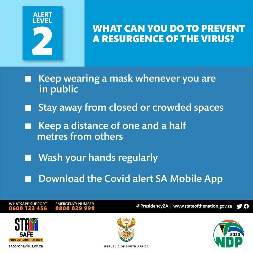 City_Ekurhuleni's tweet image. As of tomorrow 31 May, the country 🇿🇦will be on the adjusted alert #Level2  attached is a breakdown of #AlertLevel2 #staysafe #CoEcares