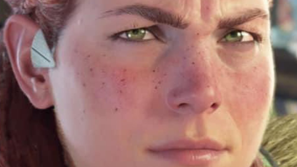 A close up of Aloy (from Horizon Zero Dawn) expression from that awful gamer take that's going around.