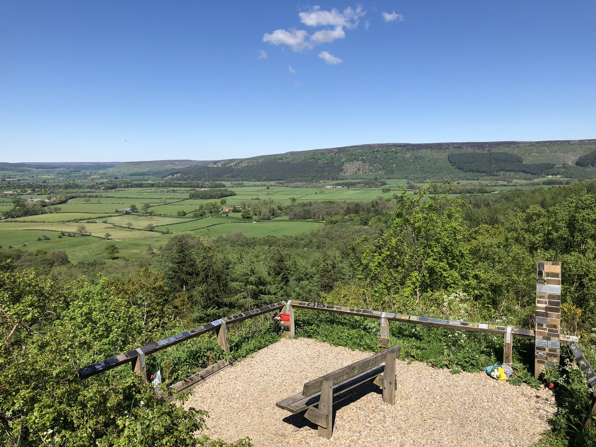 WoodlandsFarmNY's tweet photo. Lovely day for our guests walking the Coast to Coast. You can just make out Roseberry Topping in the distance, looking out from Clay Bank 🥾🌿 #c2cwalk #coasttocoastwalk #roseberrytopping #walkshire https://t.co/efGAFHSP4S