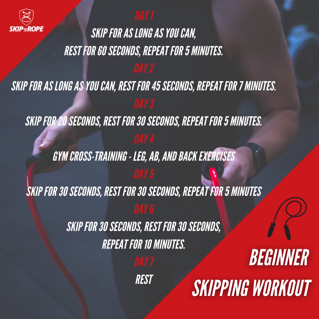skipnrope's tweet photo. Have you purchased one of our ropes lately?

We're here to help you get skipping in the right way so check out this seven day Beginner Workout Plan for you to get started!

#skipnrope #skippingrope #skippingworkout #jumprope #jumpropechallenge #jumpropeworkout https://t.co/bVkRTLPN8B