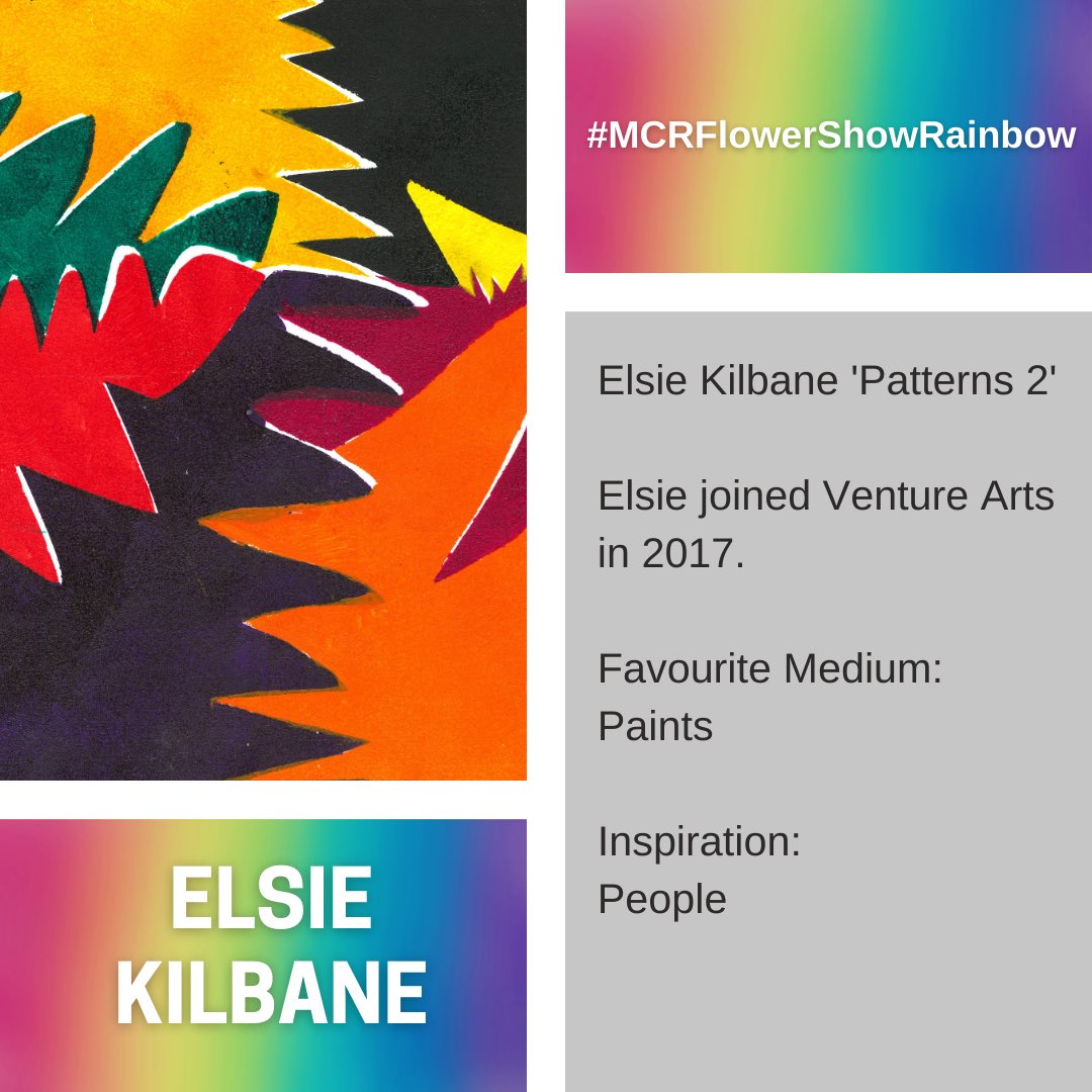 Manchester Flower Show Day Two!  🌸 
 
….which means it’s Meet The Artist Day Two!
 
Check out our beautiful artwork that corresponds with the rainbow hashtag ‘Patterns2’ by Elsie Kilbane 🌈 
 
#MCRFlowerShowRainbow
#MCRFlowerShow #SeedOfChange #TheManchesterFlowerShow