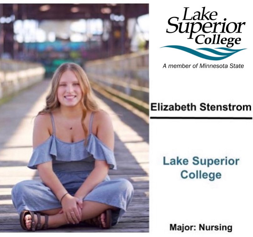 LSC_Duluth's tweet photo. Welcome to Lake Superior College, Elizabeth! The Denfeld High School Senior will attend LSC this fall to begin our nationally-recognized nursing program. #FutureIceHawk #FutureNurse #LakeSuperiorCollege #LSCproud https://t.co/BmlM49z8YQ