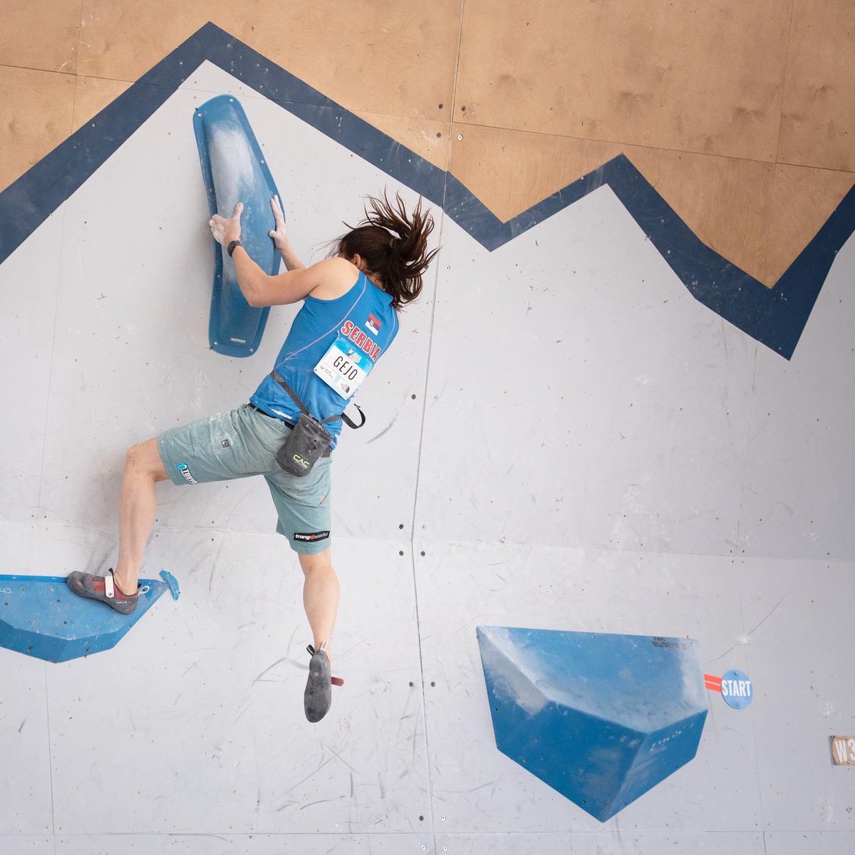 xsloba's tweet photo. Serbian Stasa Gejo in the World Cup finals this evening. Live stream on IFSC YouTube channel. #ifsc #ifscworldcup #climbing https://t.co/L6IPQ4PXV6