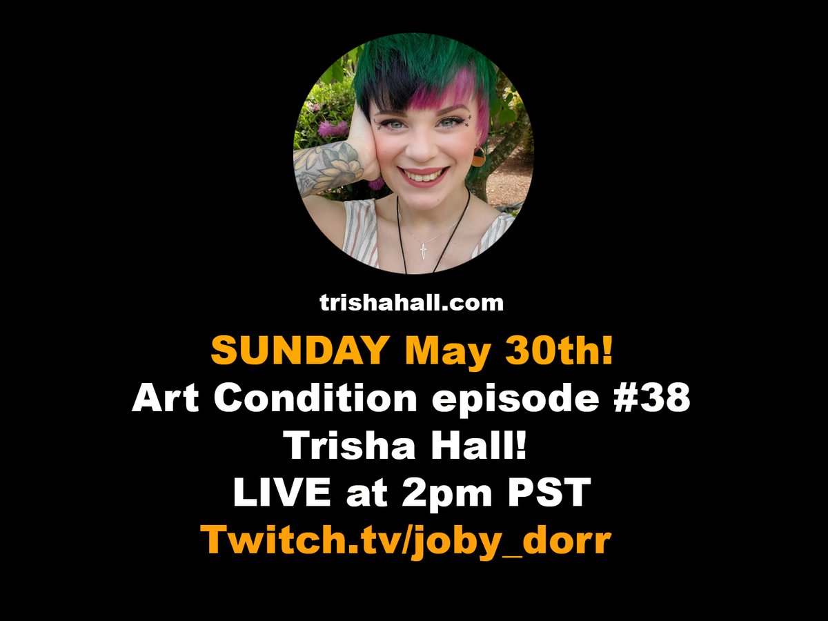 Live at 2pm PST! Art Condition Podcast #38 w/ Trisha Hall (@artbytrishahall) We will talk about growing an art business and effective social media.
Info in THREAD