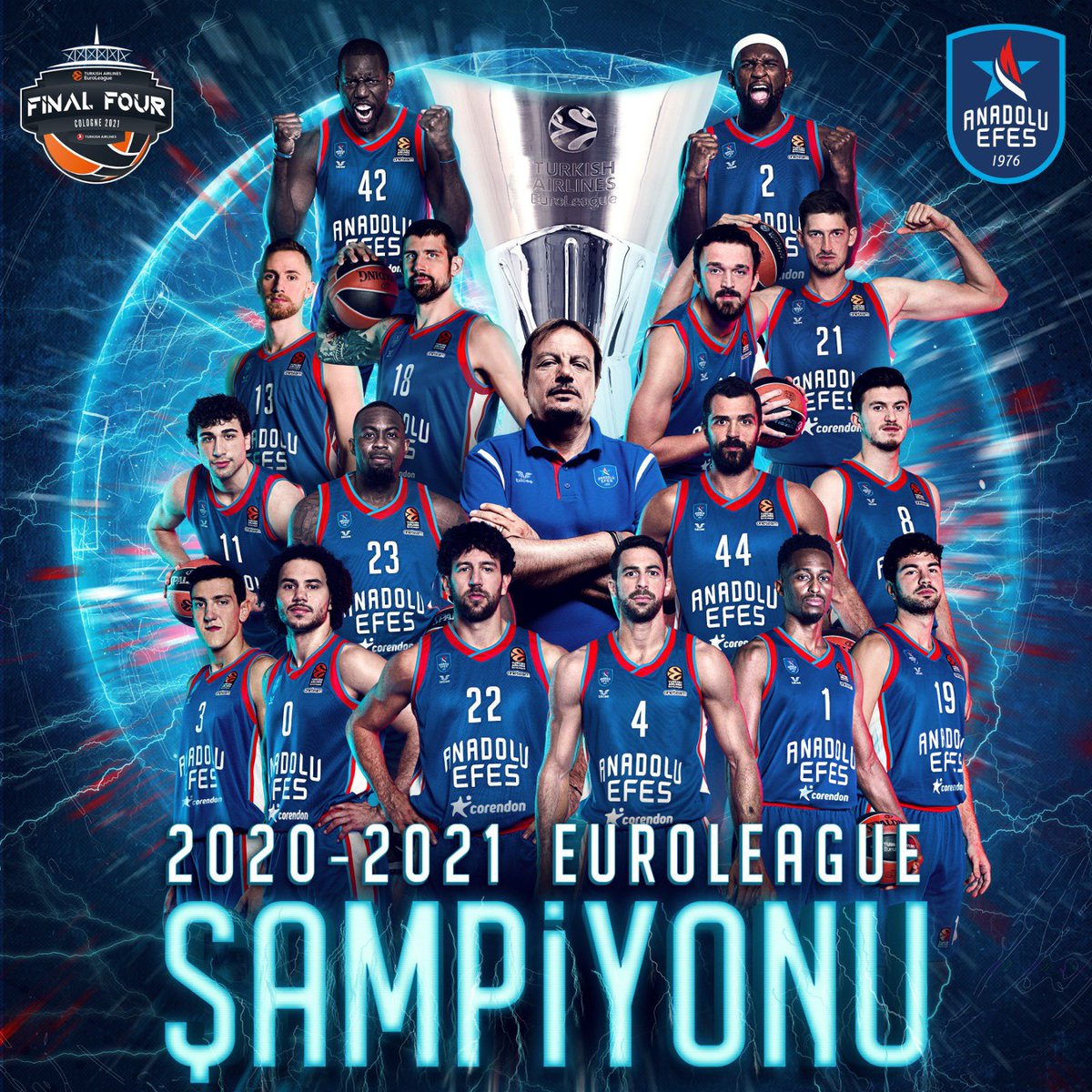 Anadolu Efes, THY Avrupa Ligi Dörtlü Final Organizasyonunun final maçında Barcelona’yı yenerek Avrupa Şampiyonu oldu.

Tebrikler Anadolu Efes. Bu gurur, bu mutluluk hepimizin. 🏀🏆👏 #EuroLeague <a href="/AnadoluEfesSK/">Anadolu Efes SK</a>