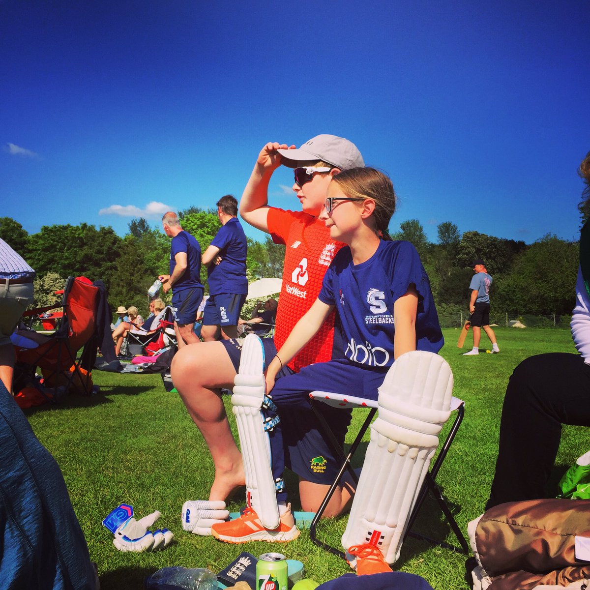 CharlieGuesty's tweet photo. Great day watching my sister @CeeCeeGuest play her first county match. She took a wicket and batted in the tail to help dig-out a draw with the last two balls 👊 #Cricket #learningtocricket #tailendersoftheworlduniteandtakeover https://t.co/sGVXFNWsoM
