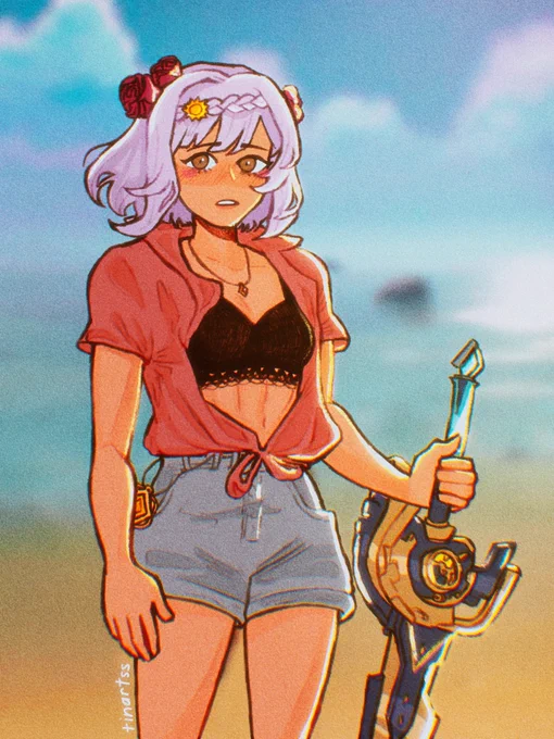 a completely normal outing to the beach🏝

#genshinimpact #noelle 