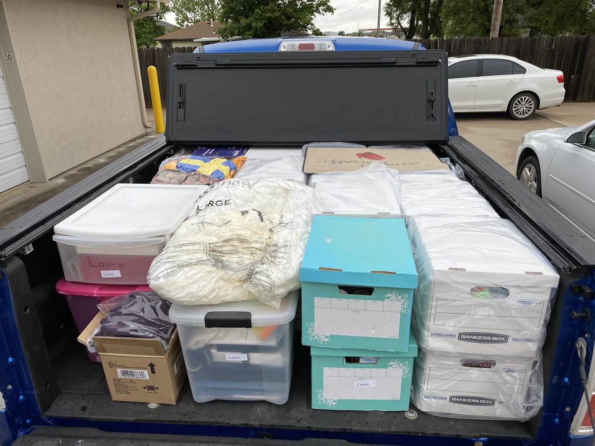jeffpage2's tweet image. Got the truck &amp;amp; trailer packed for daughter &amp;amp; son-in-law to move their stuff on to Minnesota. Turns out banker’s boxes fit perfectly in that truck bed!