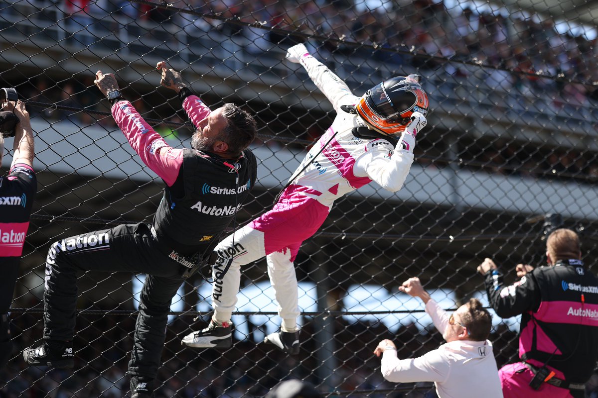 IMS's tweet photo. The climb to history is complete. 

#ThisIsMay | #Indy500 https://t.co/Uq9mprWm3D