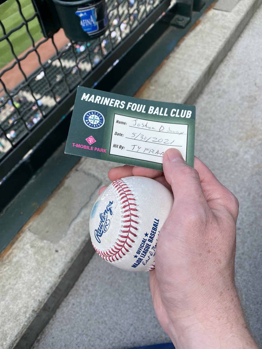 Thank you <a href="/Mariners/">Seattle Mariners</a> and Ty France for hitting me a 40th Birthday present! Four decades of baseball games and I'm finally taking home a ball!
