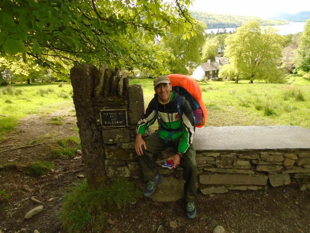 danielmccrohan's tweet photo. Made it! 
Here I am (in surprisingly good spirits) at the end of a mostly rain-drenched, six-day, 81-mile jaunt along some of the most sumptuous (and waterlogged) valleys Britain has to offer.
#DalesWay https://t.co/hYeBC2n0b7