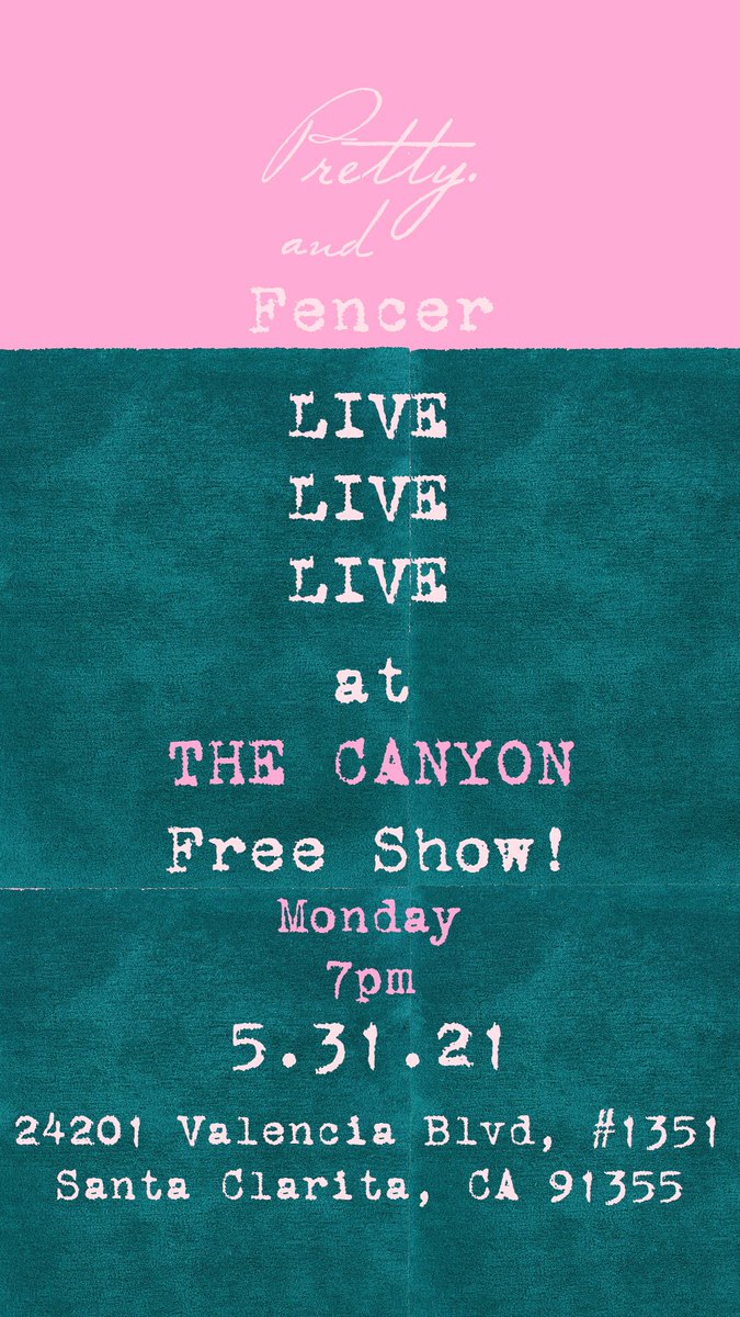 Prettybnd's tweet image. playing THE CANYON in Santa Clarita Monday night!! Come hang
