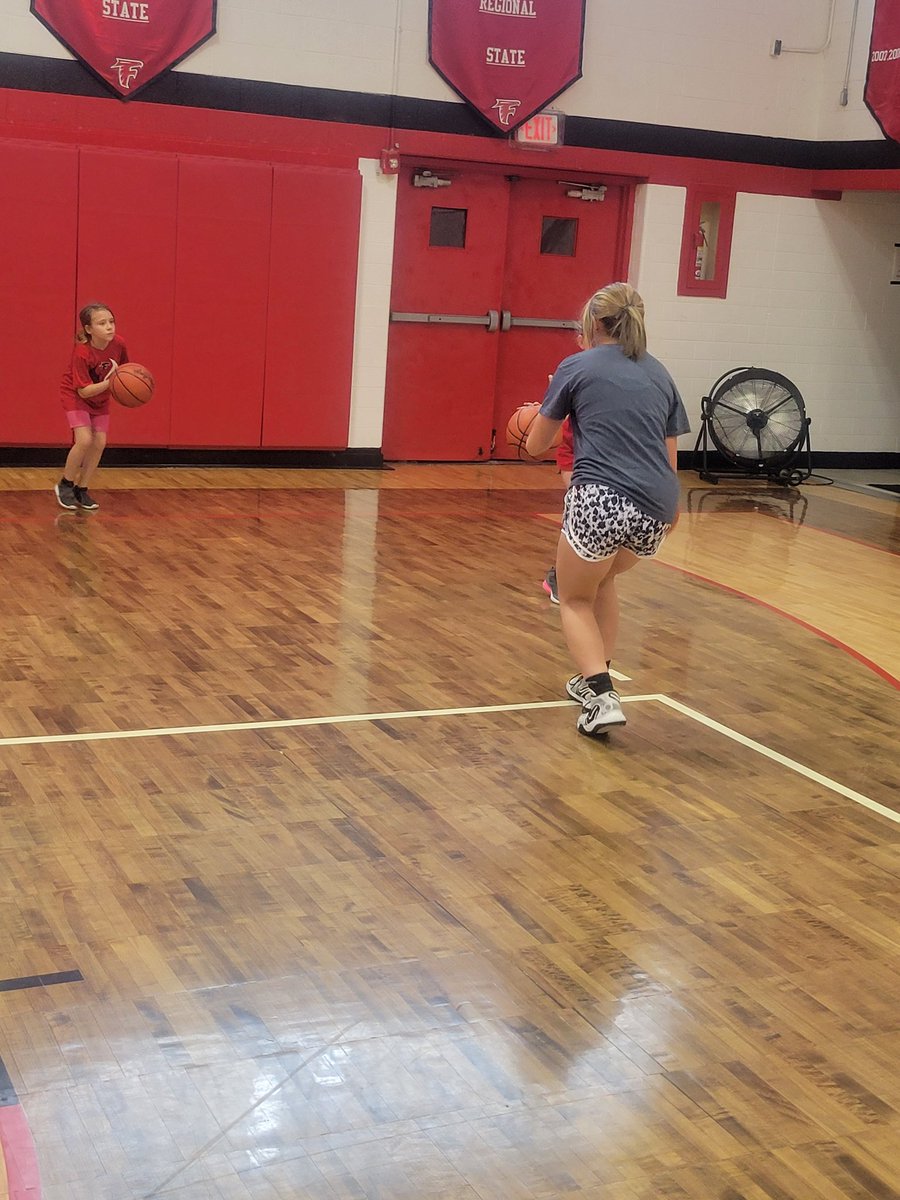 It's wonderful to see the Lady Falcons teaching the future Lady Falcons. The present, and the future.