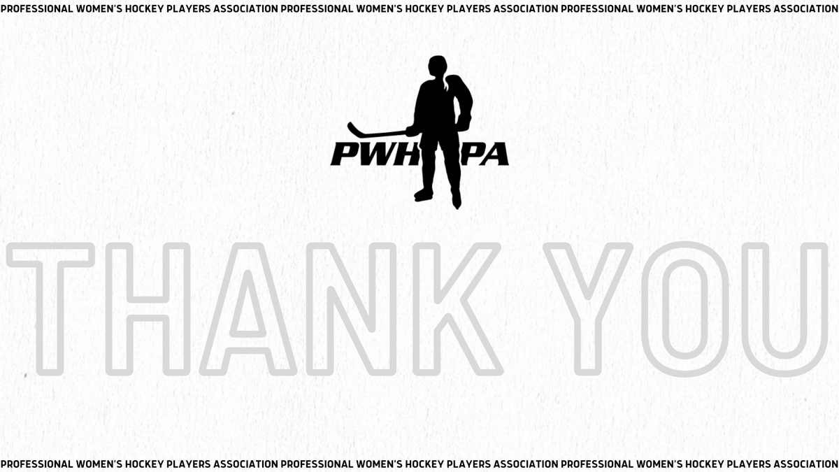 PWHLPA's tweet photo. THANK YOU - to all of YOU - who tuned in all week long, and all year long. For supporting the players, engaging with us, watching games, and so much more. 

Together, we continue to move the game forward! https://t.co/1J1NgMOiFR