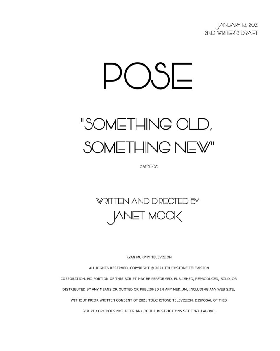 janetmock's tweet photo. No episode means more to me than this one. It’s a love letter to every single one of us told that who we are would be an obstacle to being loved and loving. I hope “Something Old, Something New,” is a balm and a new tale we can tell of ourselves. #girlslikeus #PoseFX https://t.co/5QqVKv2S3g