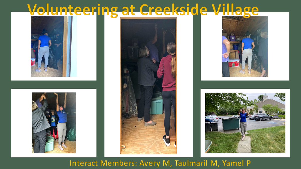 Even though it’s a busy time of the year for everyone, a few Interact members volunteered their time afterschool to help residents of Creekside Village to organize and clean up the clubhouse shed.  Avery, Taulmaril and Yamel embody Chi Pride!