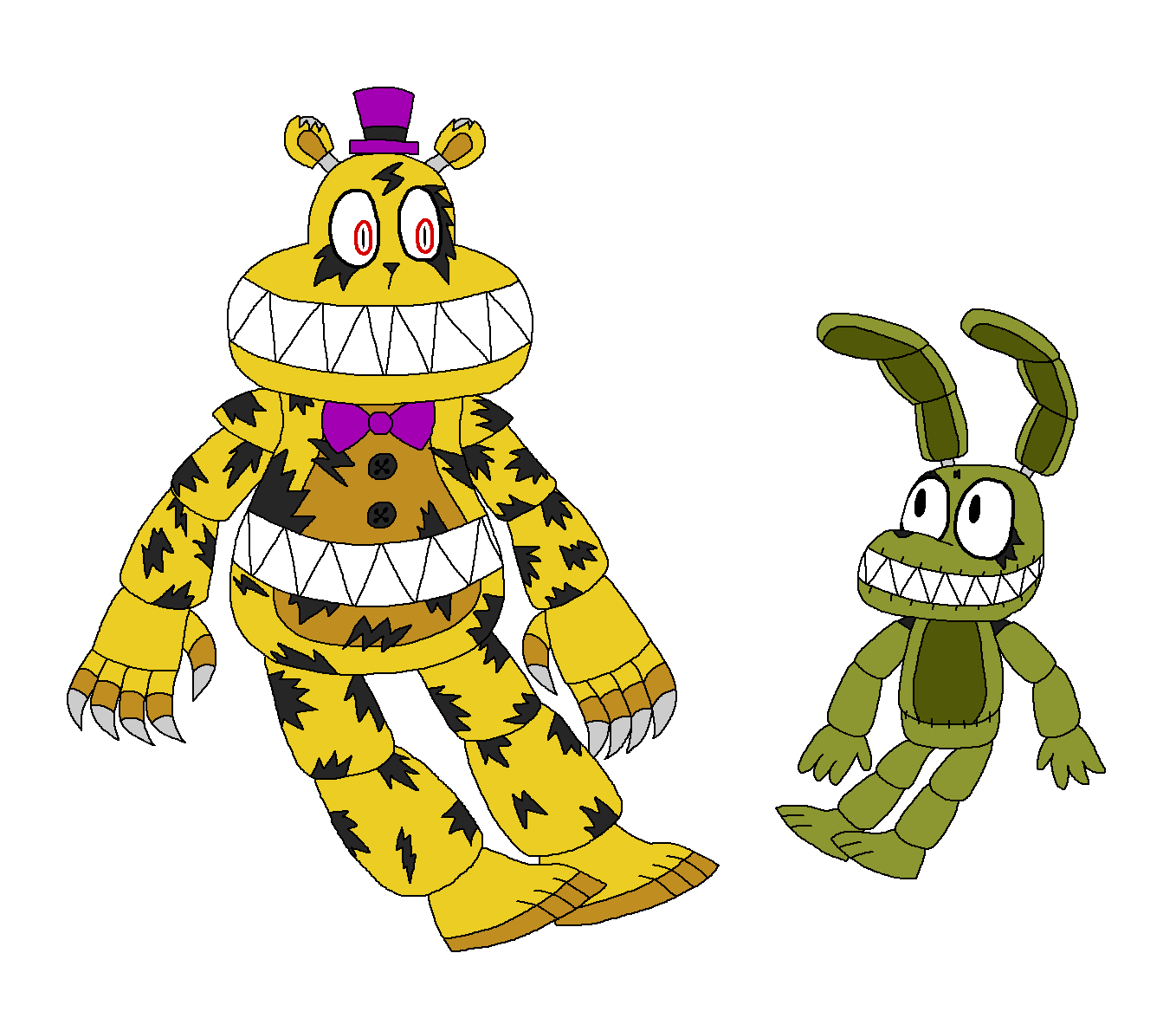 Five Nights At Freddys 4 Png - Nightmare Springtrap And Plushtrap