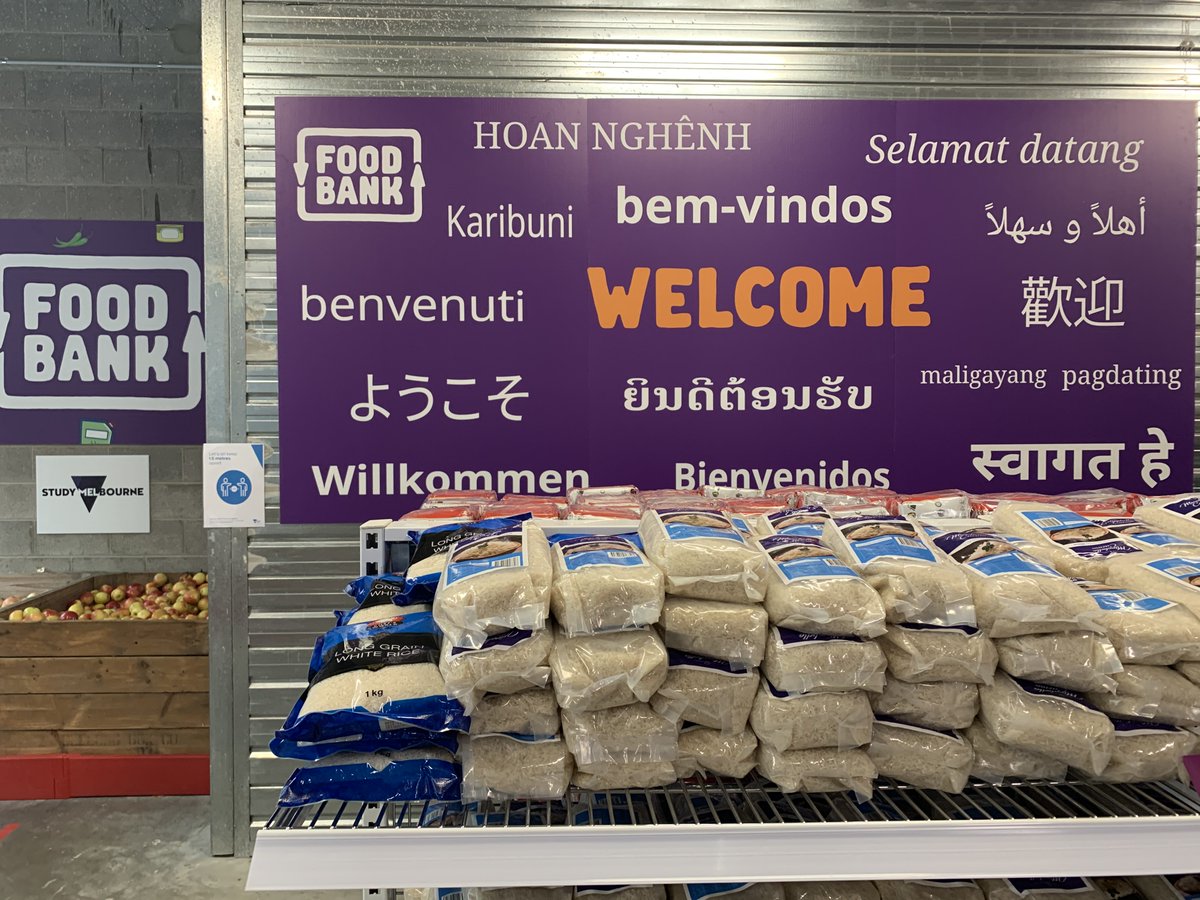 garyleecious's tweet image. International Students - need food support? @FoodbankVic is open - located at 230 LaTrobe Street, Melbourne (opposite Melbourne Central Station), 10am – 2pm every Monday, Wednesday, Friday (excluding public holidays). Thank you @studymelbourne for these food staples!
