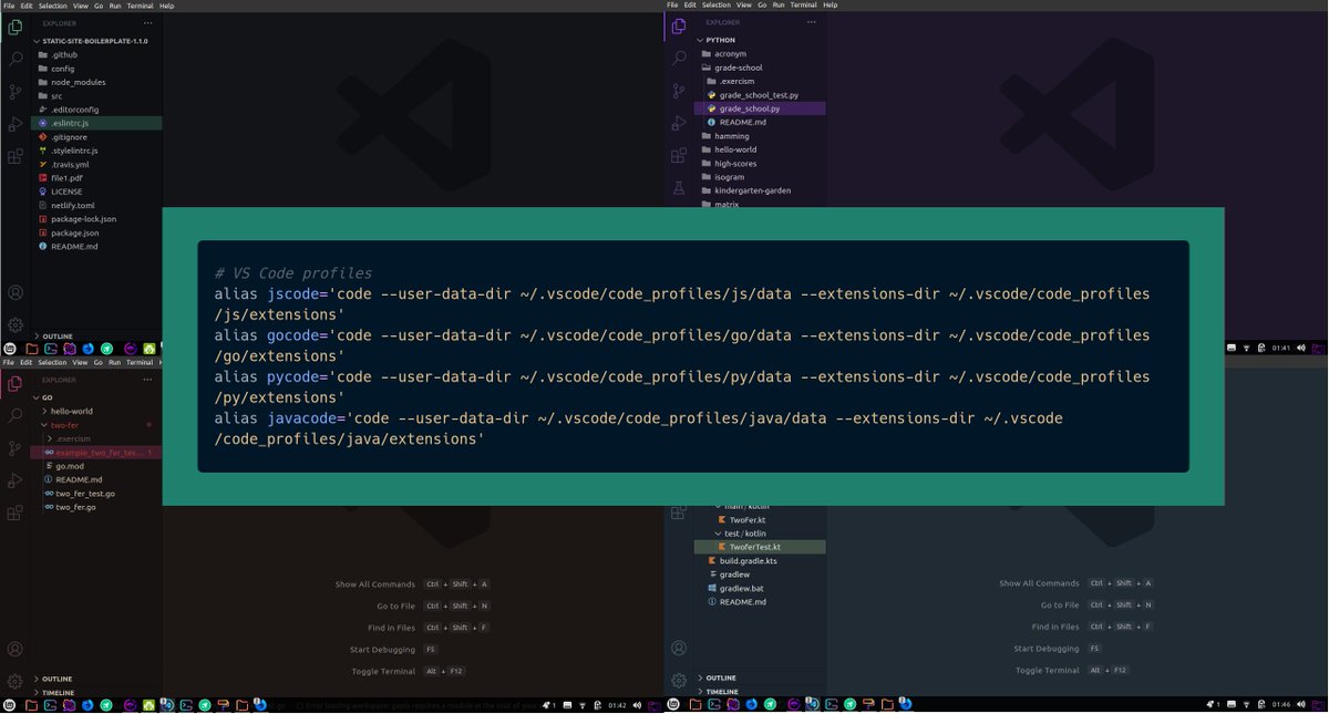 saurabhdutta73's tweet image. Visual Studio Code (@code) with language specific profile and extensions #jscode #pycode #gocode #javacode #polyglotprogrammer