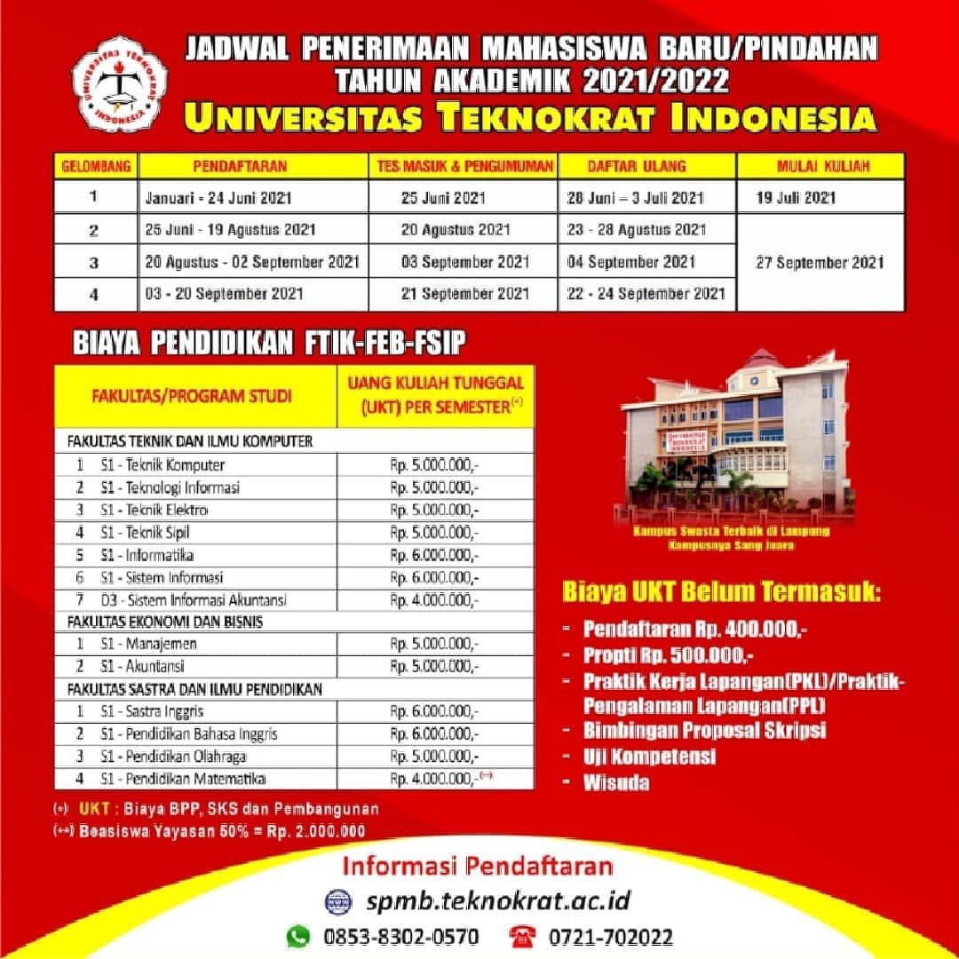 teknokrat_id's tweet photo. Ayo Kuliah,
Raih Prestasi dan Masa Depan Gemilang bersama Universitas Teknokrat Indonesia.
.
Pendaftaran online : https://t.co/K3WB43nHfY
WhatsApp: 0853-8302-0570
#mahasiswateknokrat #universitasterbaikdilampung #alumni #polri #itpolri #it #polwan #polisi #intelkam #mabespolri https://t.co/aYUq2t4mq0