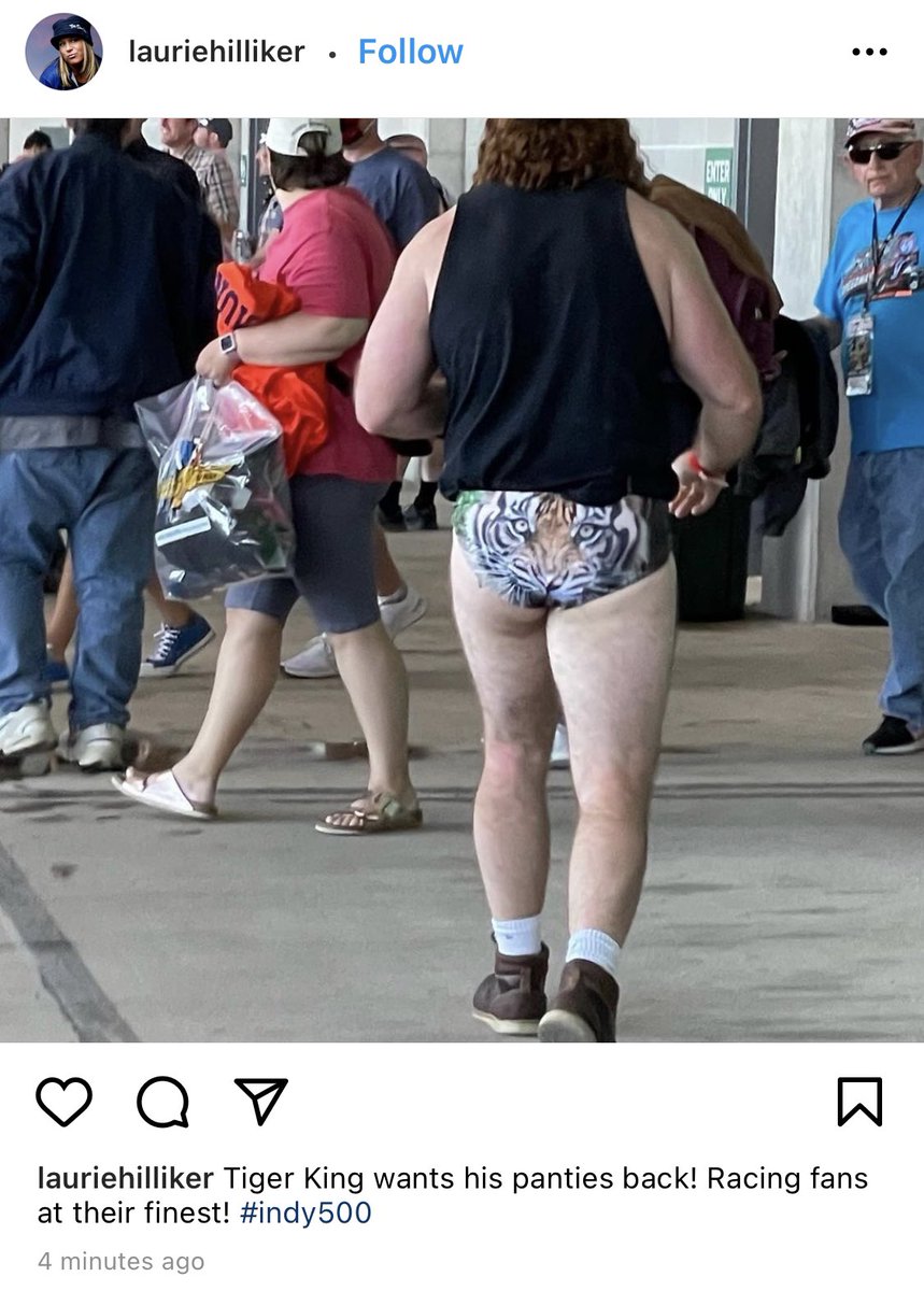 Indy500Pics's tweet photo. Joe Exotic on the prowl at the 500! https://t.co/y0Vgm7oR1e