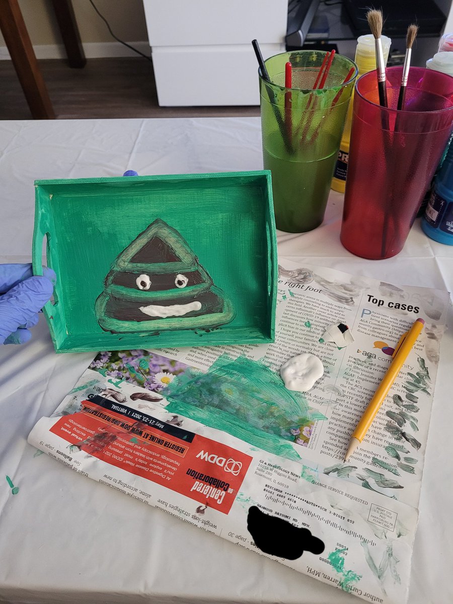 Mbayoumimd's tweet photo. My wife bought us an art project to do this weekend. That's what I came up with. She is still working on hers.
#DDW #GI #emoji 💩 https://t.co/Tzq1Z6F4tT