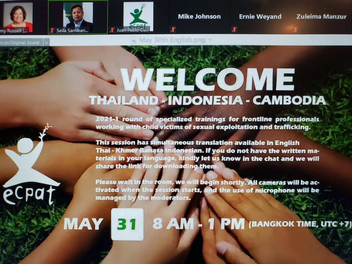 AJRuss9921's tweet photo. Today we start week 1 of #AgentsofChange training w/ @ECPAT and @7ShoresConsult1, presenting today to #ChildProtection professionals in #Cambodia, #Indonesia &amp; #Thailand. Today I am presenting on an overview of #ForensicInterviews w/ child #victims of #sexabuse &amp; #exploitation. https://t.co/0fvjFiviHN