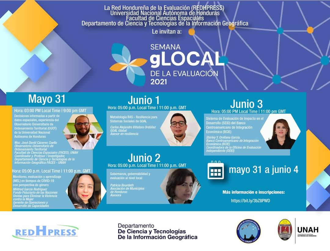 OUOT_UNAH's tweet photo. La #REDHPRESS junto con el #DCTIG #FACES #UNAH le invitan a participar de la Semana de la Evaluación que se llevará a cabo del 31 de mayo al 4 de junio.
Puede inscribirse GRATIS en las diferentes conferencias en este enlace:
https://t.co/PIfHfCZ6aa https://t.co/ZJpxEFFLXl