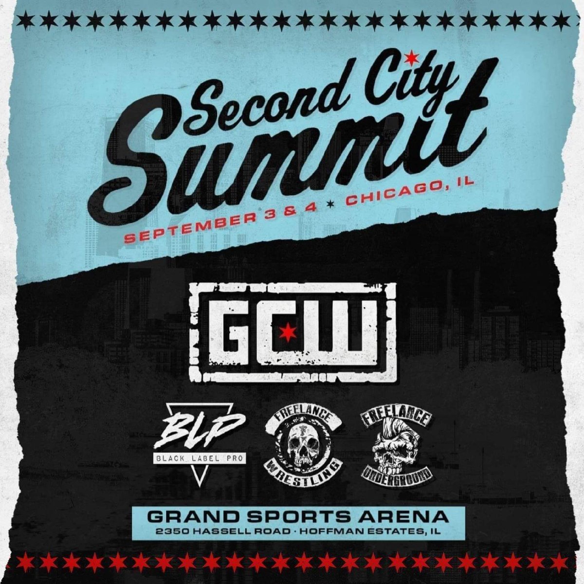 FreelanceWres's tweet image. Chicago! It’s go time!

GCW presents
The Second City Summit

Feat:
GCW
FREELANCE/FREELANCE UNDERGROUND
BLACK LABEL PRO

September 3 &amp;amp; 4
Grand Sports Arena
Hoffman Estates, IL

Schedule and Ticket Info coming soon!

More ⬇️