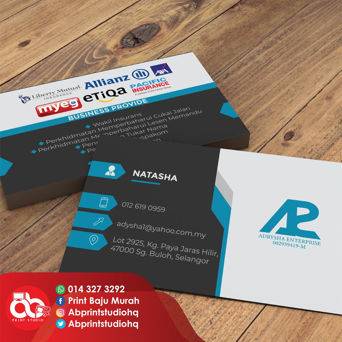 abprintstudio's tweet image. Nak buat bisnes kad ?

Klik LINK di bawah untuk tempah sekarang !!
linktr.ee/abprintstudio