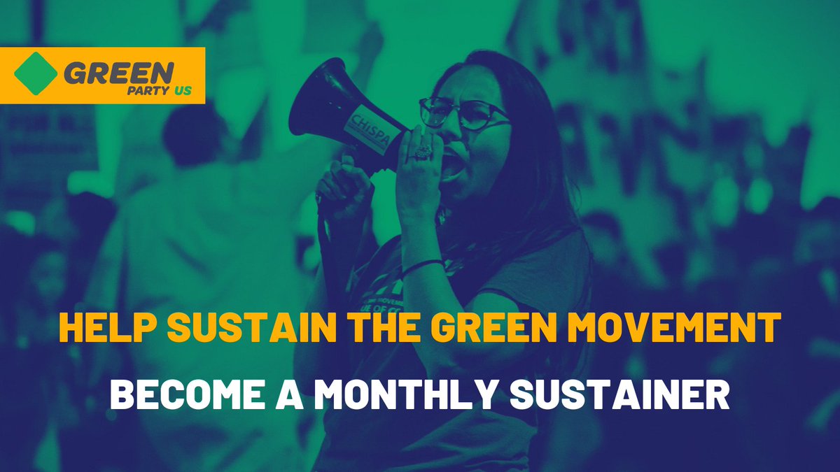 cagreens1's tweet photo. Consider becoming a monthly sustainer for as little as $5 a month
https://t.co/AuP064leak
Your contribution will allows us to organize in communities and expand our voter registration efforts.
#GreenPartyForSystemChange https://t.co/wLoUnWd7CH