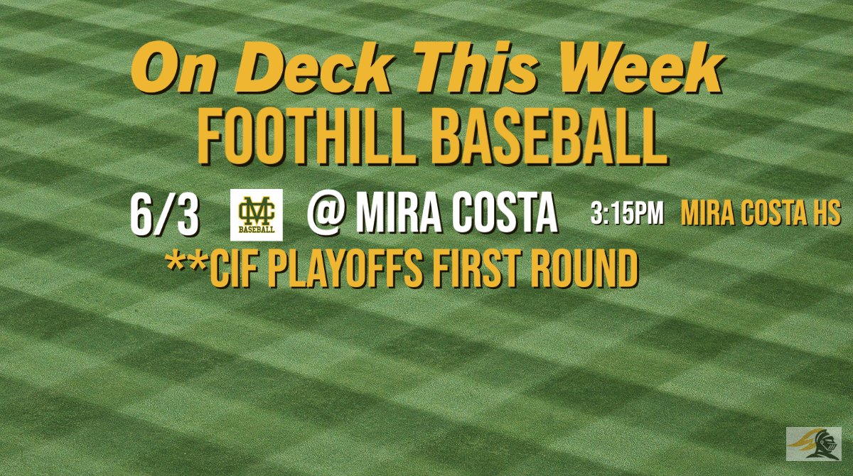 FoothillBasebal's tweet photo. The Knights (21-6) travel to Manhattan Beach to open the 1st round of the CIF Playoffs with @costa_baseball (18-9) on Thursday at 3:15PM.
#FoothillFam https://t.co/UGTwRxt1nT